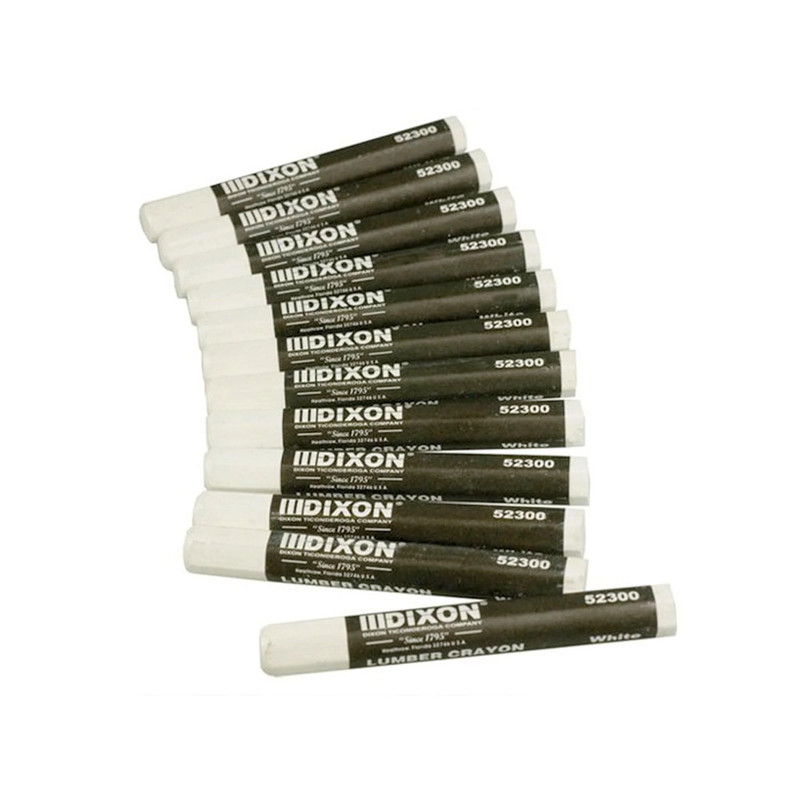 Dixon Lumber Crayon - 12 Piece - Color:White